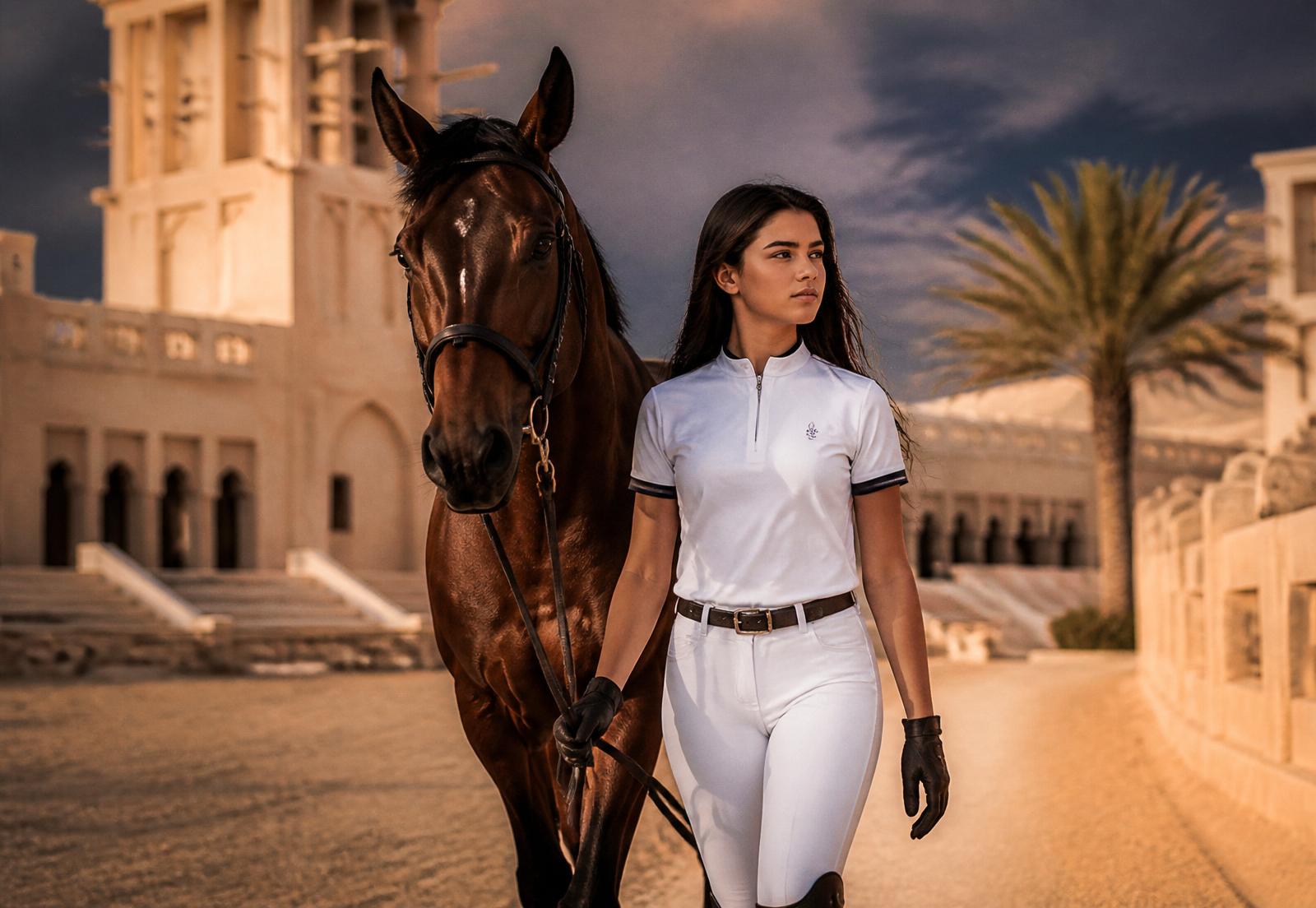 Rider and horse at golden hour